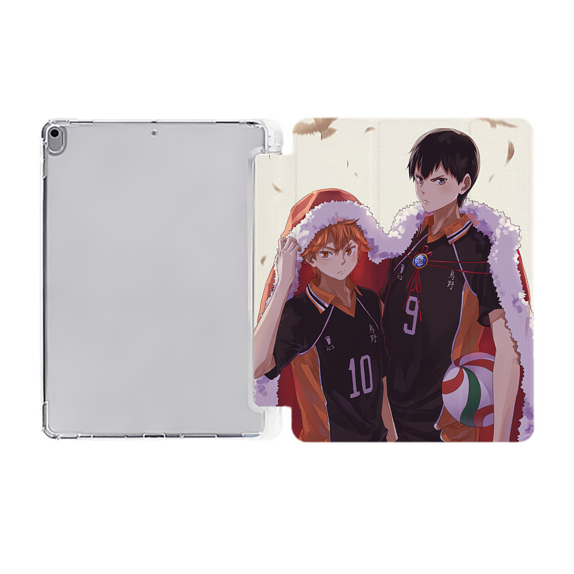 （画像用） ハイキュー!! Haikyu!! IPad ケース ペン収納付き 三つ折りスタンド PUレザー×シリコン 対応機種9.5/10.5/10.9インチ